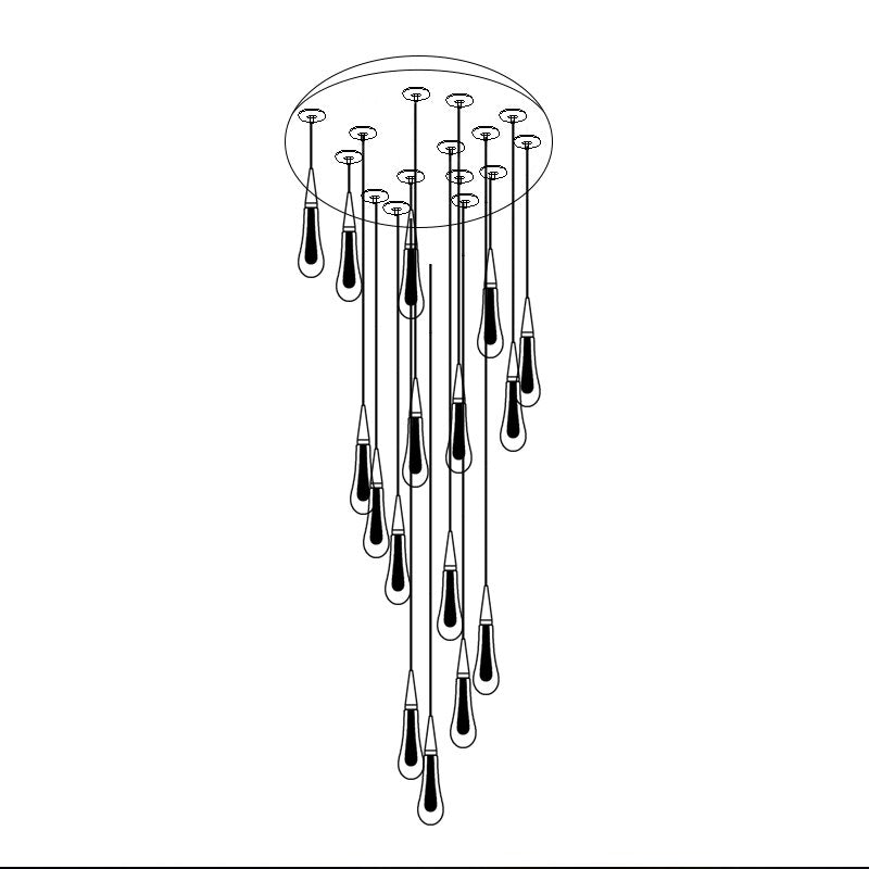 Crystal Drops Staircase Chandelier: Elegant Lighting-MinimalisticDecor.com