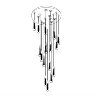 Crystal Drops Staircase Chandelier: Elegant Lighting-MinimalisticDecor.com