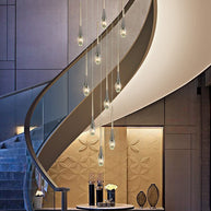 Crystal Drops Staircase Chandelier - Exquisite Home Lighting-MinimalisticDecor.com