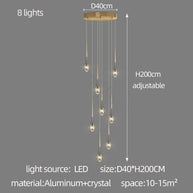 Crystal Drops Staircase Chandelier - Exquisite Home Lighting-MinimalisticDecor.com