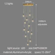 Crystal Drops Staircase Chandelier - Exquisite Home Lighting-MinimalisticDecor.com