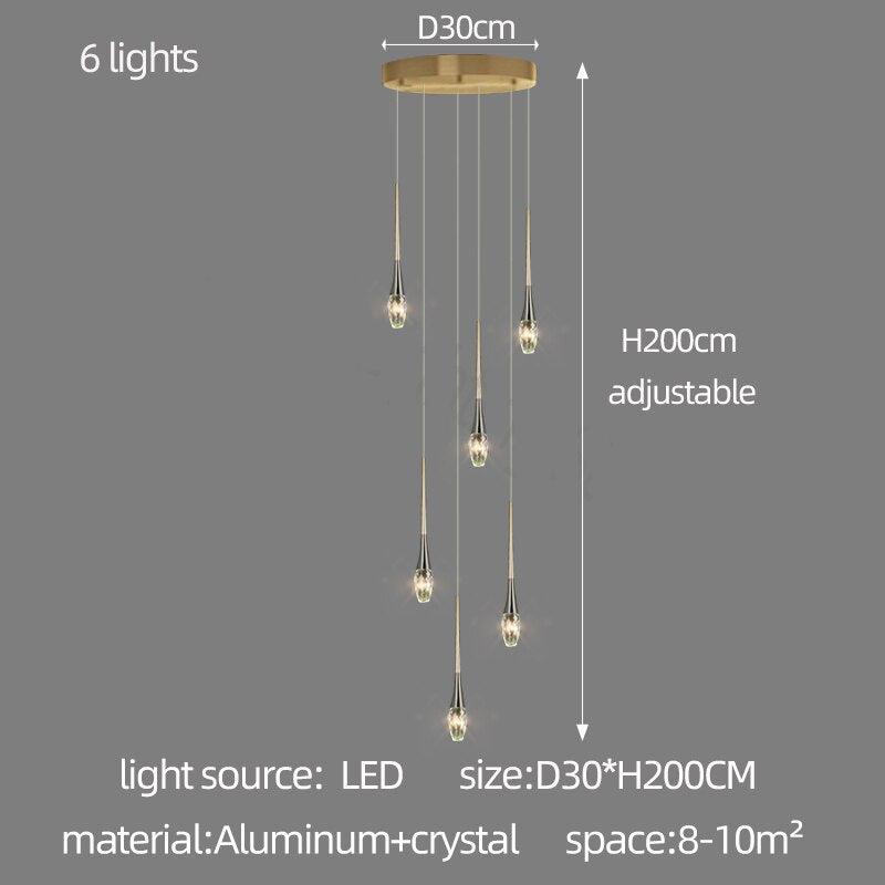 Crystal Drops Staircase Chandelier - Exquisite Home Lighting-MinimalisticDecor.com
