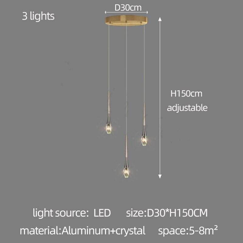 Crystal Drops Staircase Chandelier - Exquisite Home Lighting-MinimalisticDecor.com
