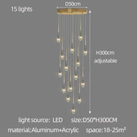 Crystal Drops Staircase Chandelier - Exquisite Home Lighting-MinimalisticDecor.com