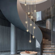 Crystal Drops Staircase Chandelier - Exquisite Home Lighting-MinimalisticDecor.com