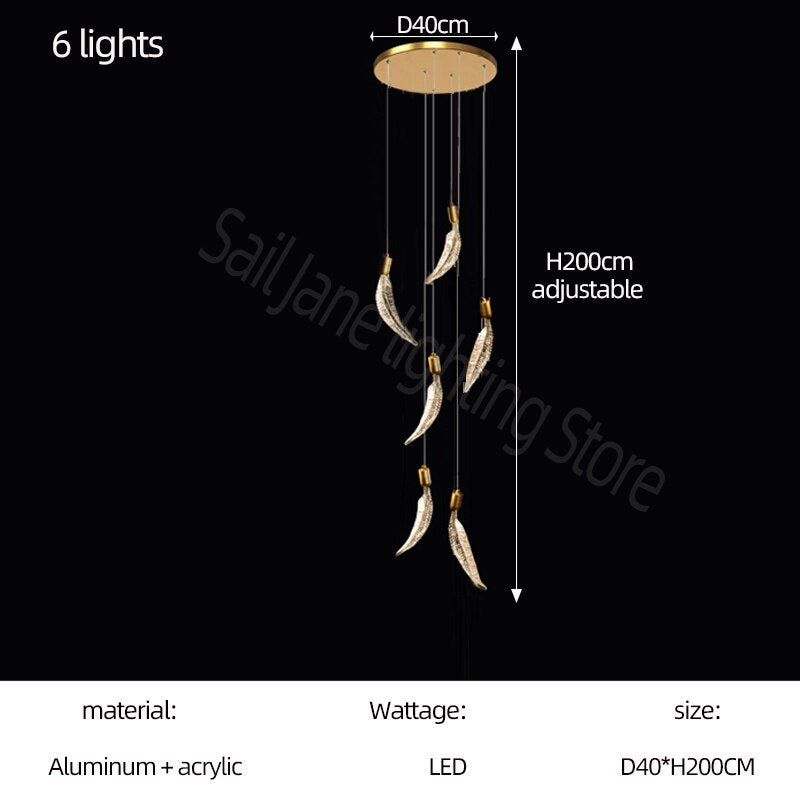 Crystal Feather Chandelier - Exquisite Lighting Décor-MinimalisticDecor.com