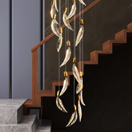 Crystal Feather Chandelier - Exquisite Lighting Décor-MinimalisticDecor.com