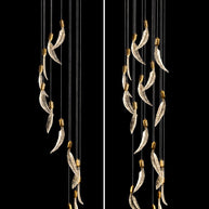 Crystal Feather Chandelier - Exquisite Lighting Décor-MinimalisticDecor.com