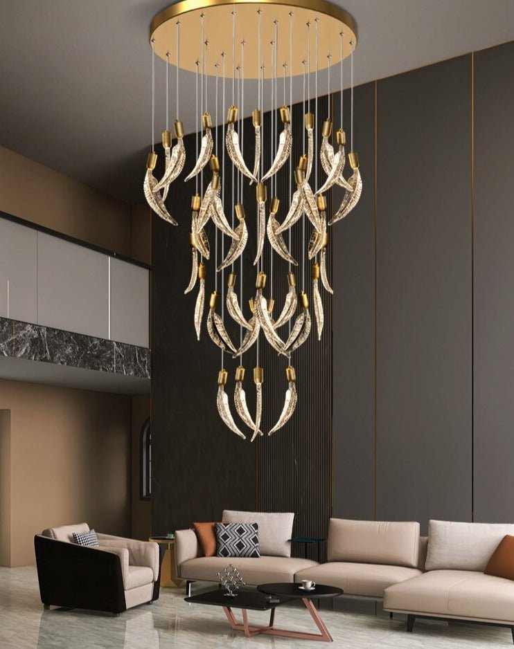 Crystal Feather Chandelier - Exquisite Lighting Décor-MinimalisticDecor.com