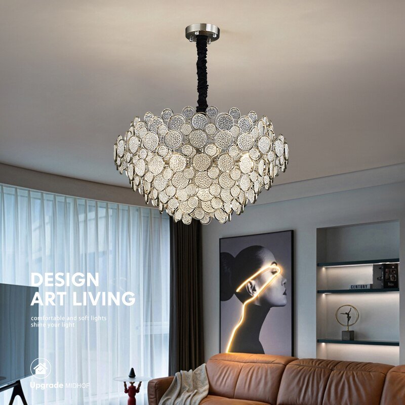 Crystal Glass Chandelier – Illuminate with Elegance-MinimalisticDecor.com