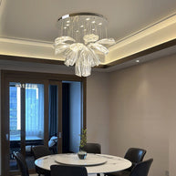 Crystal Glass Petals Chandelier: Elegant Lighting Fixtures-MinimalisticDecor.com