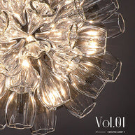 Crystal Glass Petals Chandelier: Elegant Lighting Fixtures-MinimalisticDecor.com