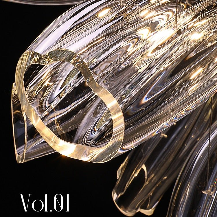 Crystal Glass Petals Chandelier: Elegant Lighting Fixtures-MinimalisticDecor.com