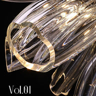 Crystal Glass Petals Chandelier: Elegant Lighting Fixtures-MinimalisticDecor.com