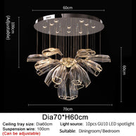 Crystal Glass Petals Chandelier: Elegant Lighting Fixtures-MinimalisticDecor.com