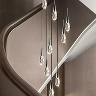 Crystal K9 Drops Staircase Chandelier – Luxury Pendant Light-MinimalisticDecor.com