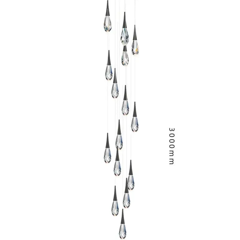 Crystal K9 Drops Staircase Chandelier – Luxury Pendant Light-MinimalisticDecor.com