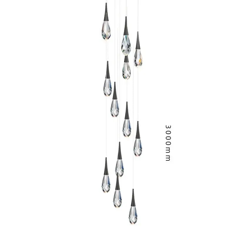 Crystal K9 Drops Staircase Chandelier – Luxury Pendant Light-MinimalisticDecor.com