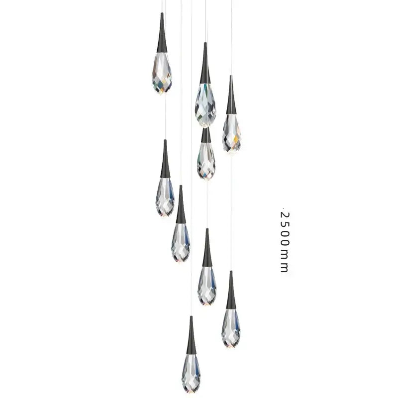 Crystal K9 Drops Staircase Chandelier – Luxury Pendant Light-MinimalisticDecor.com