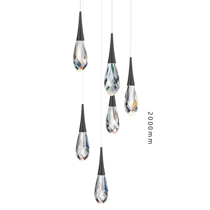 Crystal K9 Drops Staircase Chandelier – Luxury Pendant Light-MinimalisticDecor.com