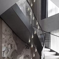 Crystal K9 Drops Staircase Chandelier – Luxury Pendant Light-MinimalisticDecor.com
