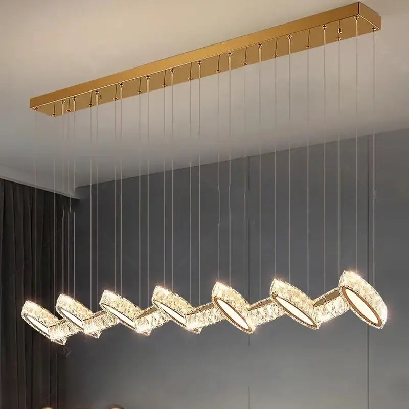 Crystal Mix Loop Kitchen Island Chandelier-MinimalisticDecor.com