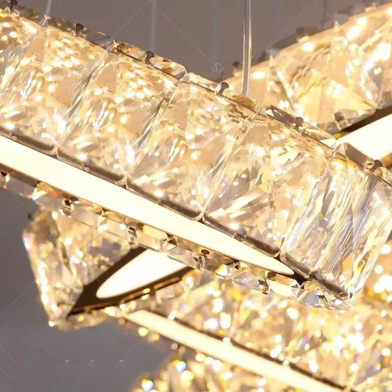 Crystal Mix Loop Kitchen Island Chandelier-MinimalisticDecor.com