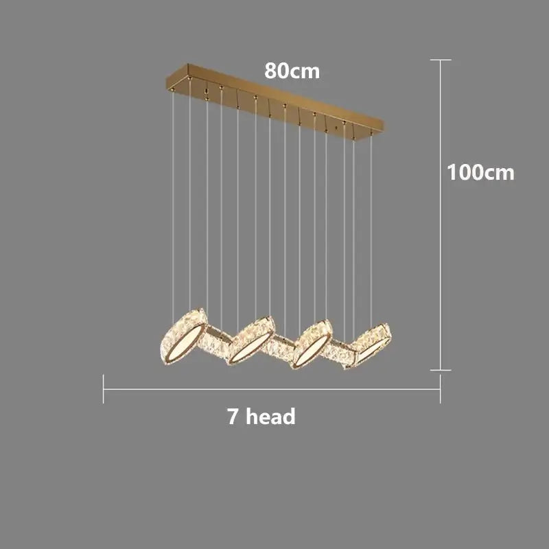 Crystal Mix Loop Kitchen Island Chandelier-MinimalisticDecor.com