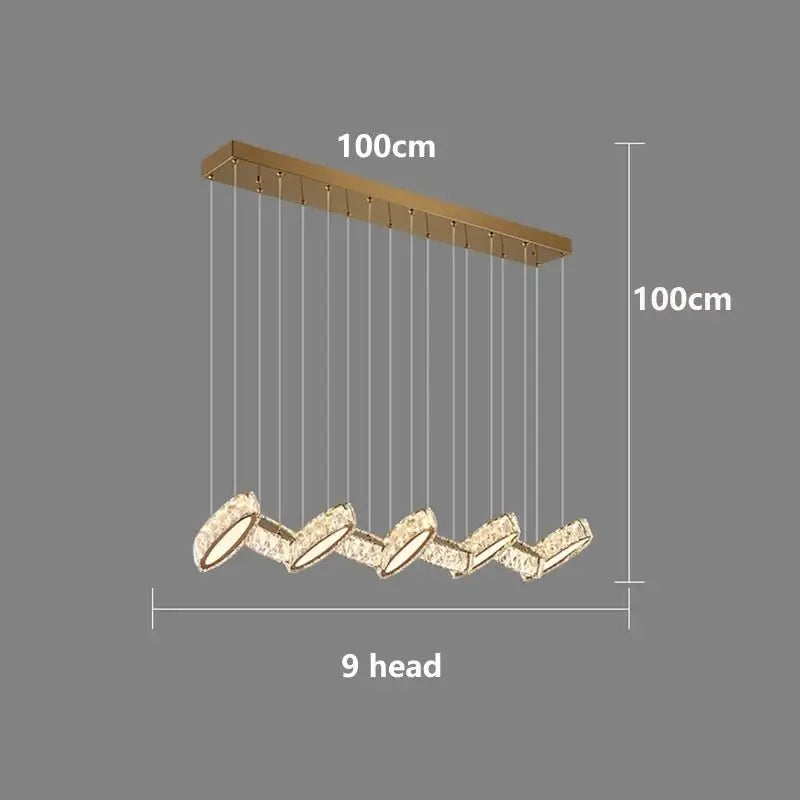 Crystal Mix Loop Kitchen Island Chandelier-MinimalisticDecor.com