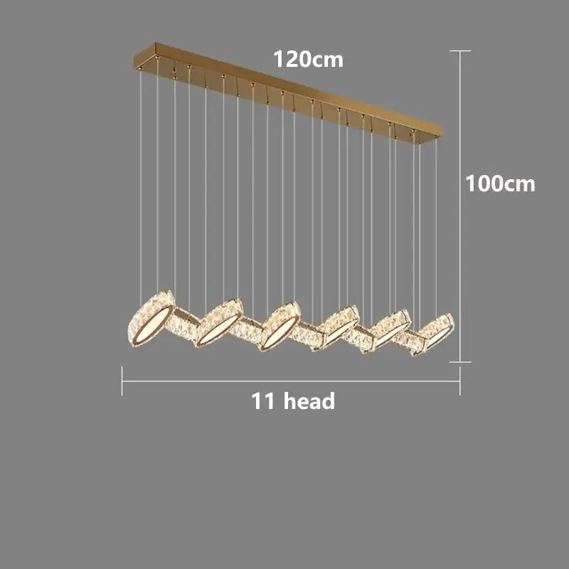 Crystal Mix Loop Kitchen Island Chandelier-MinimalisticDecor.com