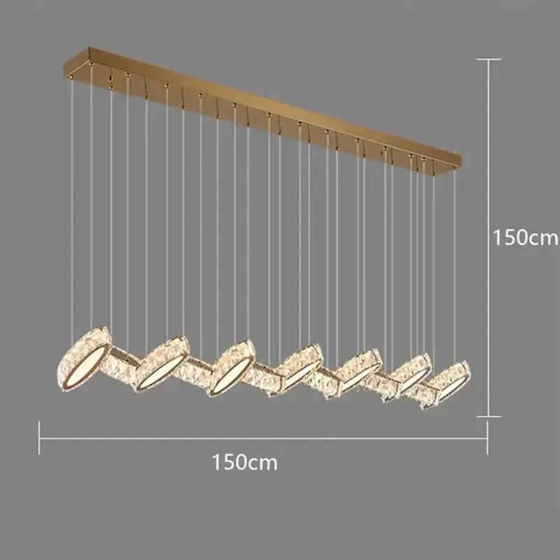 Crystal Mix Loop Kitchen Island Chandelier-MinimalisticDecor.com