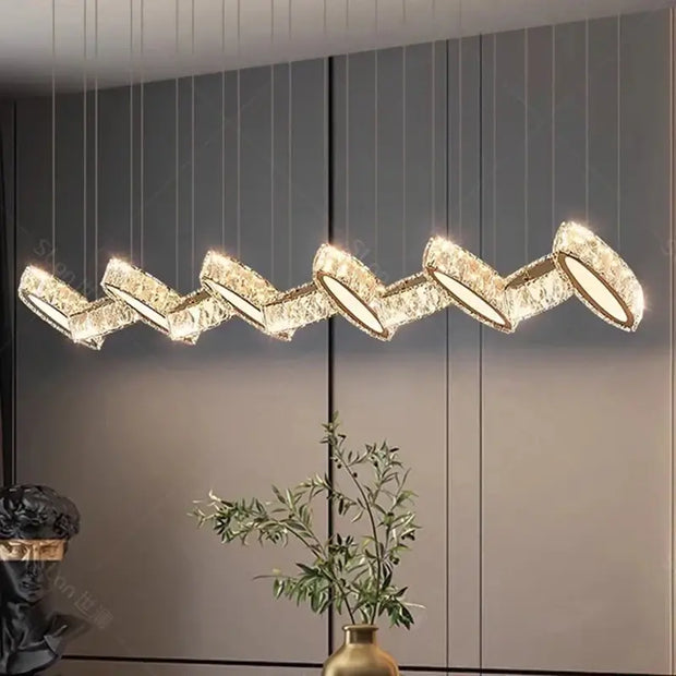 Crystal Mix Loop Kitchen Island Chandelier-MinimalisticDecor.com