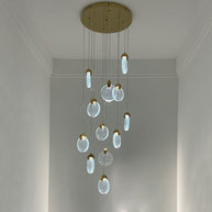 Crystal Rings Staircase Chandelier – Premium LED Pendant Light-MinimalisticDecor.com