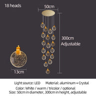 Crystal Rings Staircase Chandelier – Premium LED Pendant Light-MinimalisticDecor.com