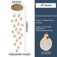 Crystal Rings Staircase Chandelier – Premium LED Pendant Light-MinimalisticDecor.com