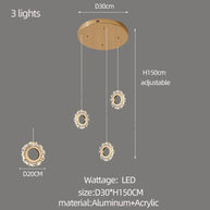 Crystal Rings Stairs Chandelier – Elegant Multi-Ring LED Pendant for Staircases-MinimalisticDecor.com