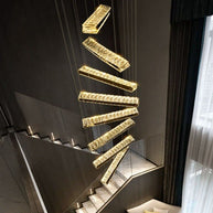 Crystal Rotating Bars Stairs LED Chandelier-MinimalisticDecor.com