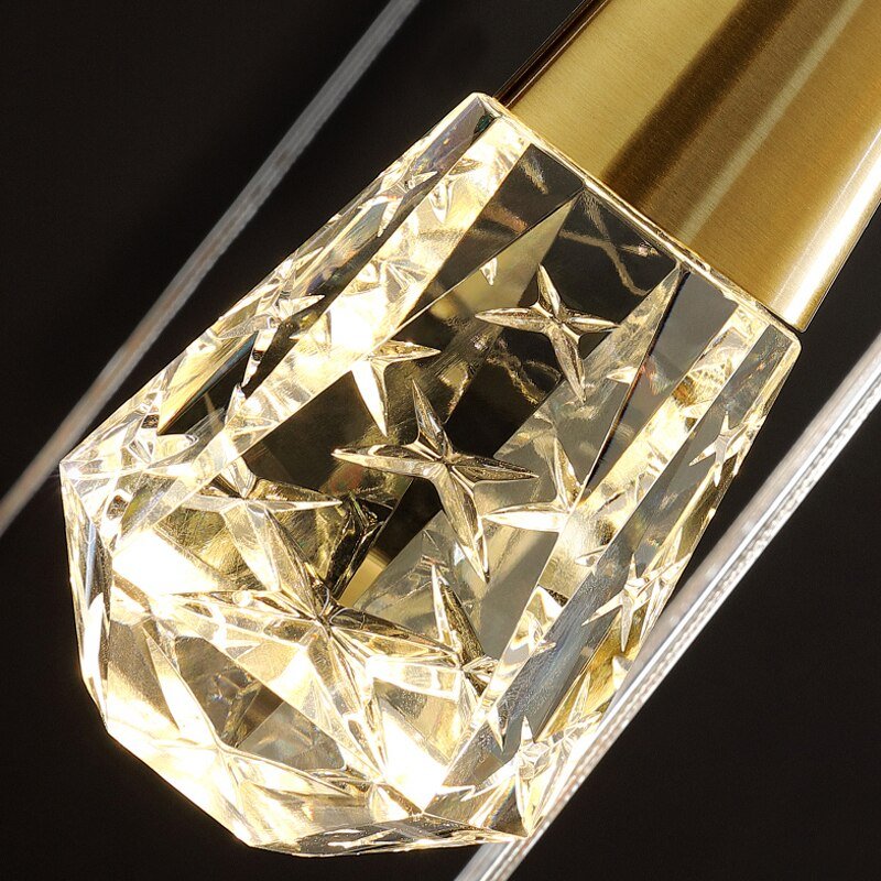 Crystal Spiral Cones Staircase Chandelier – Modern LED Lighting for High Ceilings-MinimalisticDecor.com