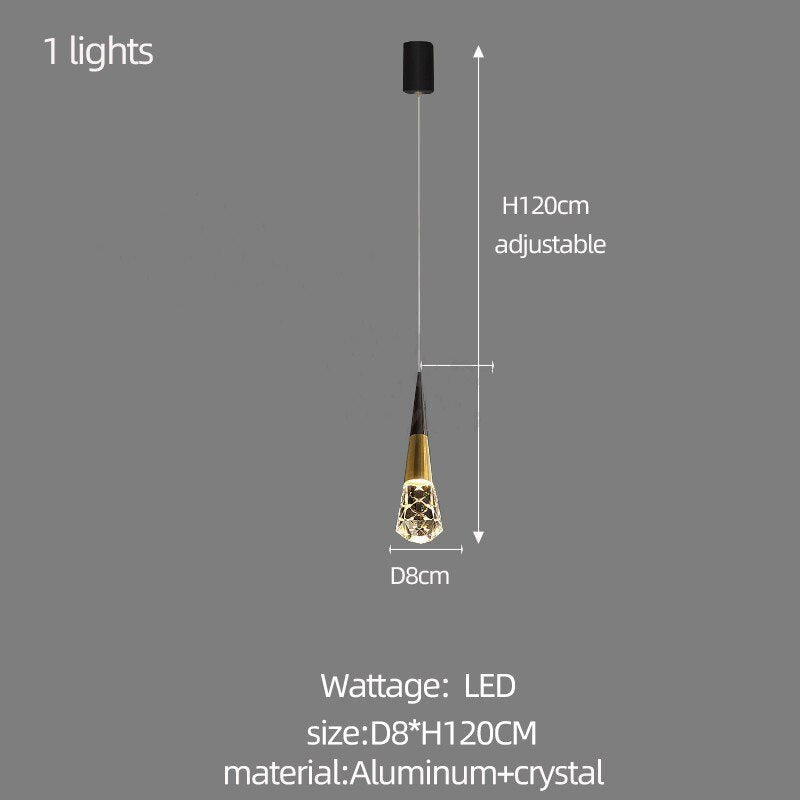Crystal Spiral Cones Staircase Chandelier – Modern LED Lighting for High Ceilings-MinimalisticDecor.com