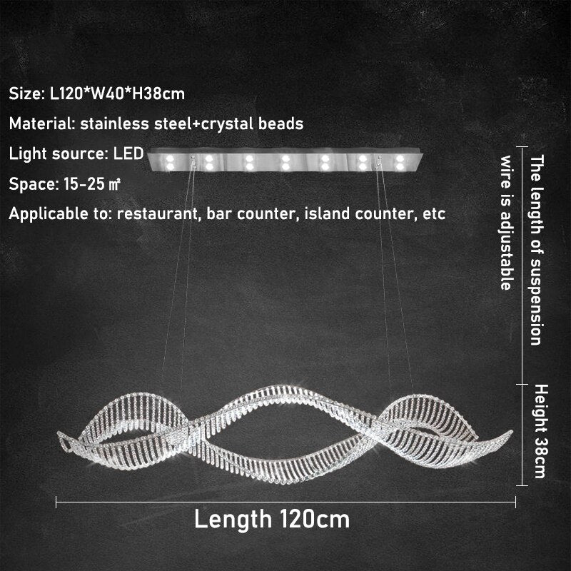 Crystal Swirl Chandelier Light-MinimalisticDecor.com