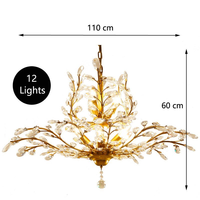Crystal Tree Chandelier: Elegant Lighting Fixture-MinimalisticDecor.com