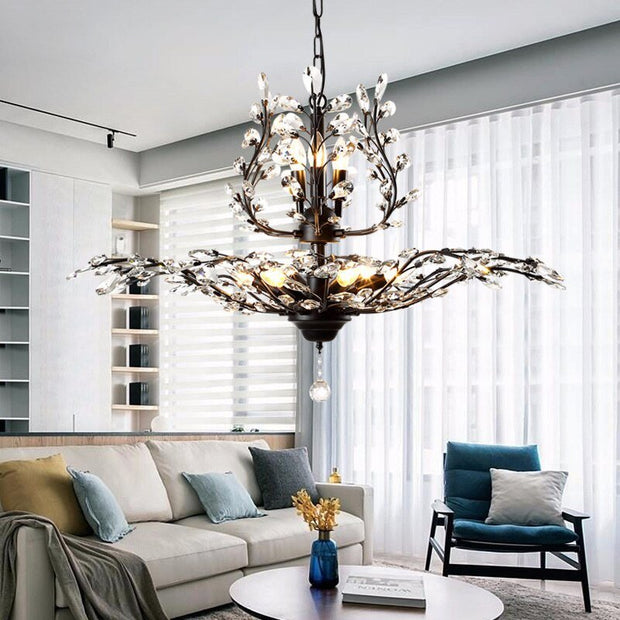 Crystal Tree Chandelier: Elegant Lighting Fixture-MinimalisticDecor.com