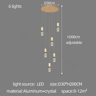 Crystal Tubes Staircase Chandelier – Luxurious LED Pendant for Elegant Stairwells-MinimalisticDecor.com