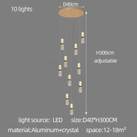 Crystal Tubes Staircase Chandelier – Luxurious LED Pendant for Elegant Stairwells-MinimalisticDecor.com