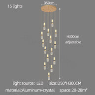 Crystal Tubes Staircase Chandelier – Luxurious LED Pendant for Elegant Stairwells-MinimalisticDecor.com