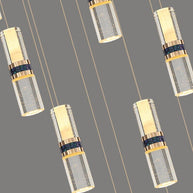 Crystal Tubes Staircase Chandelier – Luxurious LED Pendant for Elegant Stairwells-MinimalisticDecor.com