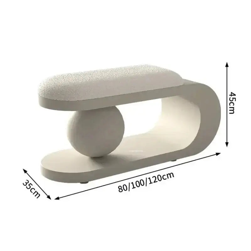 Curve Shoe Changing Stool with Lamb Wool Cushion-MinimalisticDecor.com