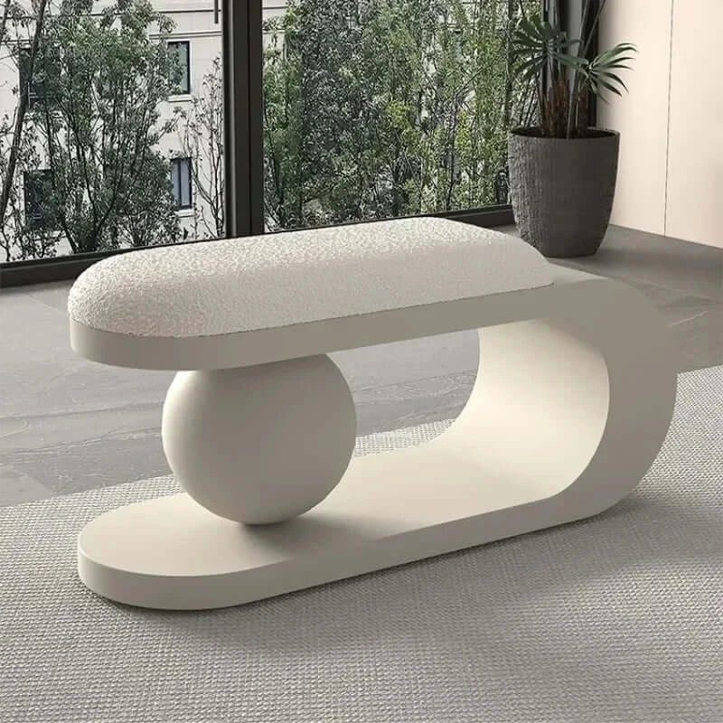 Curve Shoe Changing Stool with Lamb Wool Cushion-MinimalisticDecor.com