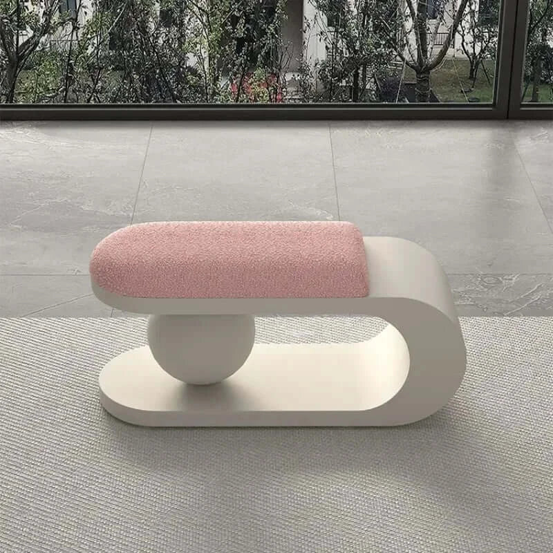 Curve Shoe Changing Stool with Lamb Wool Cushion-MinimalisticDecor.com