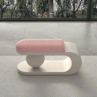 Curve Shoe Changing Stool with Lamb Wool Cushion-MinimalisticDecor.com